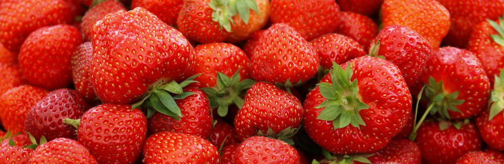 Close-up of fresh summer red strawberries
