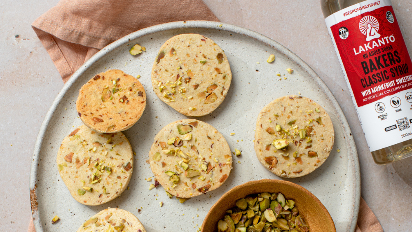 Lakanto Pistachio Shortbread Cookies