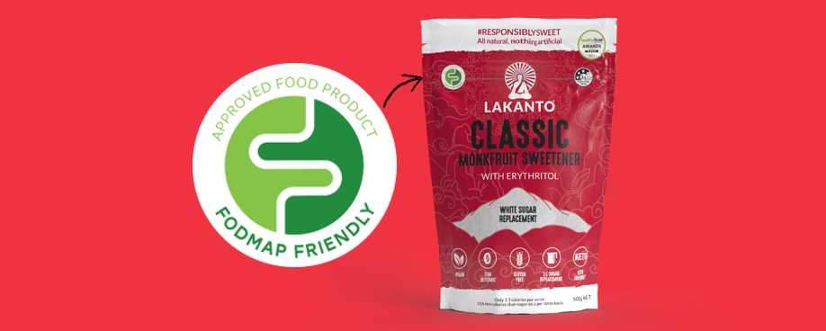 Lakanto Classic Monkfruit Sweetener is FODMAP Friendly Certified