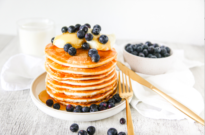Protein Pancakes with Blueberries