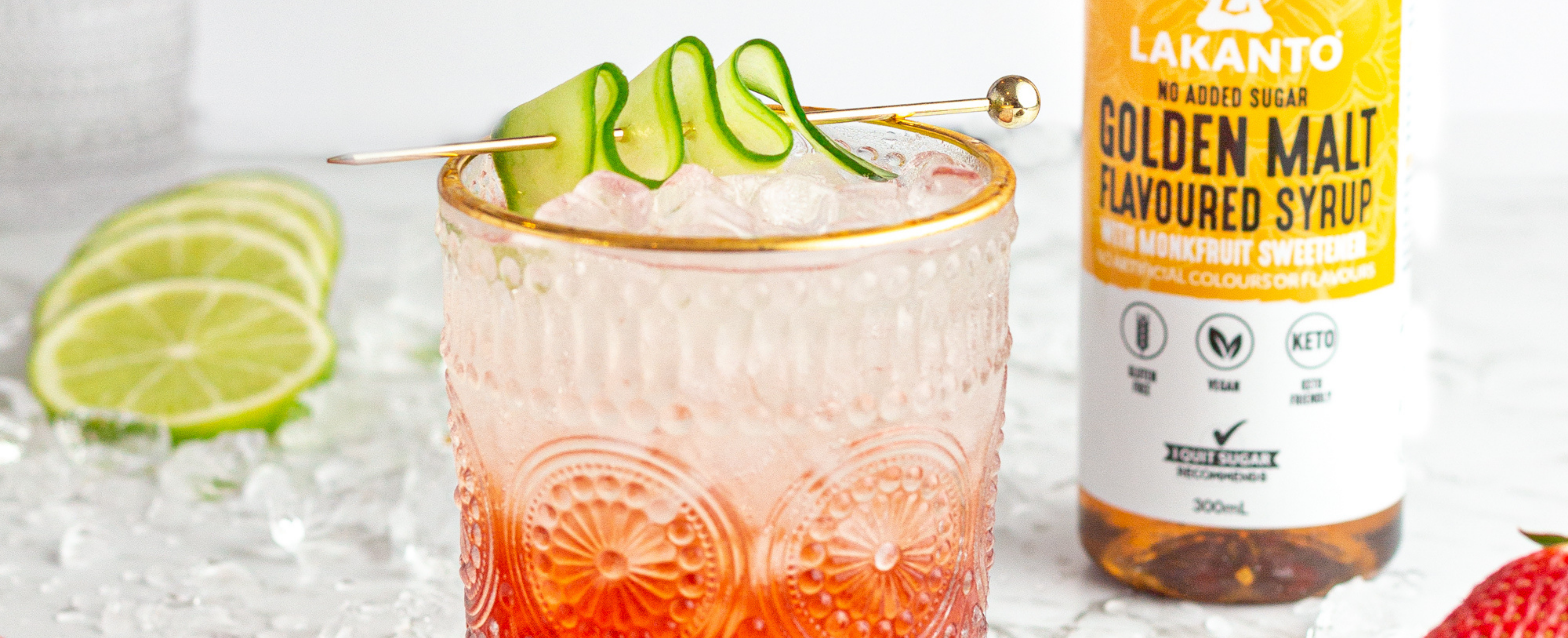 Strawberry Balsamic Smash Mocktail - Lakanto Australia