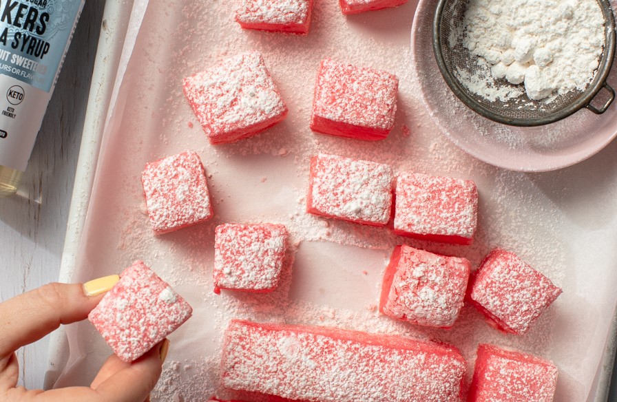 Low Carb Raspberry Marsh Mellows